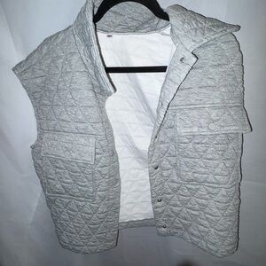 Women's Quilted Gray Vest